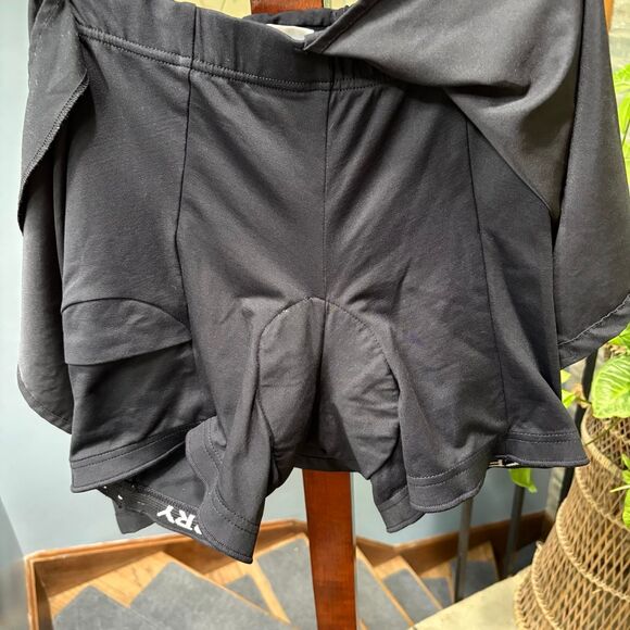 Terry Precision Apparel Black Cycling Padded Bike Wrap Skirt / Skort Size S - Picture 5 of 7